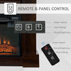 HOMCOM 32" Electric Fireplace with Mantel, Freestanding Heater with LED Log Flame, Overheat Protection and Remote Control, 1400W, Brown