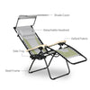 Outsunny Folding Zero Gravity Outdoor Recliner Patio Lounge Chair, Canopy Sun Shade, Headrest, Table Tray, Oxford Fabric, Green