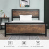 HOMCOM Full Platform Bed Frame with Headboard & Footboard, Strong Metal Slat Support Full Bed Frame w/ Underbed Storage Space, No Box Spring Needed, 56.75''x76.75''x40.5''