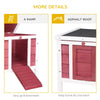 PawHut Small Wooden Rabbit Hutch Bunny Cage Guinea Pig Cage Duck House Dog House with Openable & Waterproof Roof, Red
