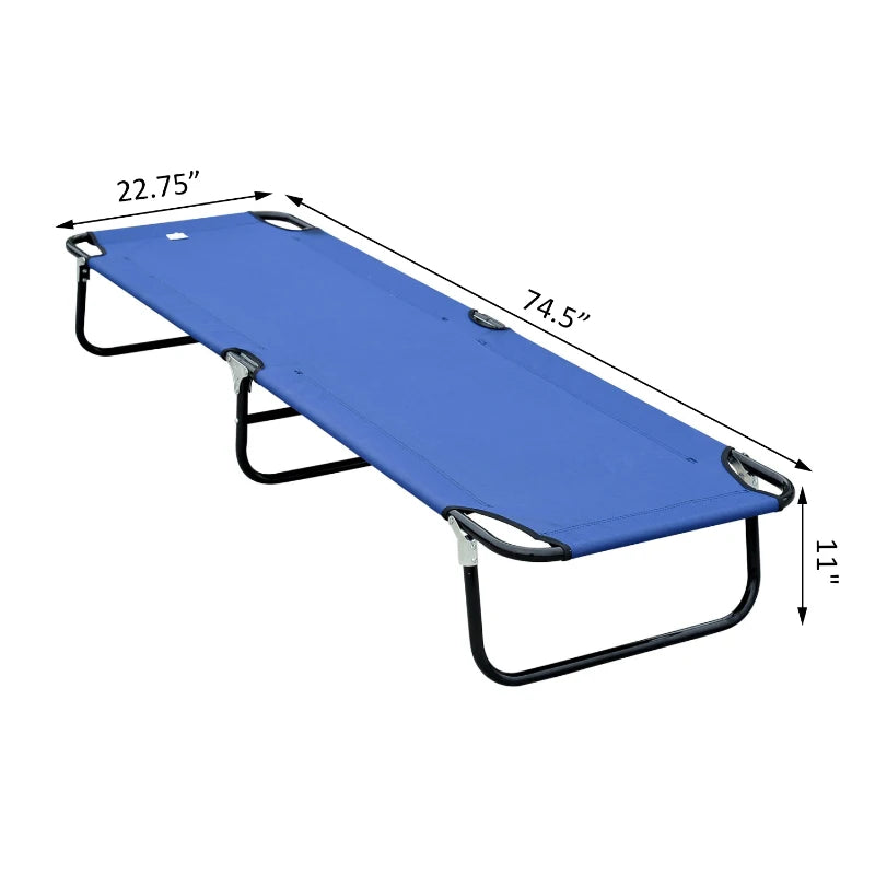 Outsunny Camping Cot for Adults, Folding Bed, Portable Sleeping Cot for Travel, Beach, Hiking, Green