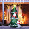 HOMCOM 6ft Christmas Inflatable Santa and Penguin Decorating a Christmas Tree, Outdoor Blow-Up Yard Decoration with LED Lights Display