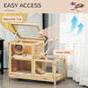 PawHut Wooden Large Hamster Cage Small Animal Exercise Play House 3 Tier with Tray, Seesaws, Water Bottle, Activity Center