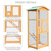 PawHut Wooden Large Bird Cage 65" Pet Play Covered House Ladder Feeder Stand Outdoor