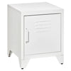 HOMCOM Industrial End Table, Living Room Side Table with Locker-Style Door and Adjustable Shelf, White
