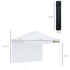Outsunny 10' x 10' Pop-Up Canopy Tent with 1 Sidewall, Instant Sun Shelter, Tents for Parties, Height Adjustable, with Wheeled Carry Bag for Outdoor, Garden, Patio, Multicolored