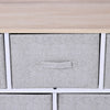 HOMCOM 40" L 5 Drawer Horizontal Storage Cube Dresser Unit Bedroom Organizer Livingroom Shelf Tower with Fabric Bins