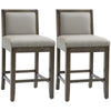 HOMCOM Counter Height Bar Stools, Set of 2, Bar Chairs with Wood Legs, Grey
