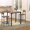 HOMCOM 3 Piece Industrial Counter Height Dining Table Set, Bar Table & Chairs with Steel Legs & Footrests, Black