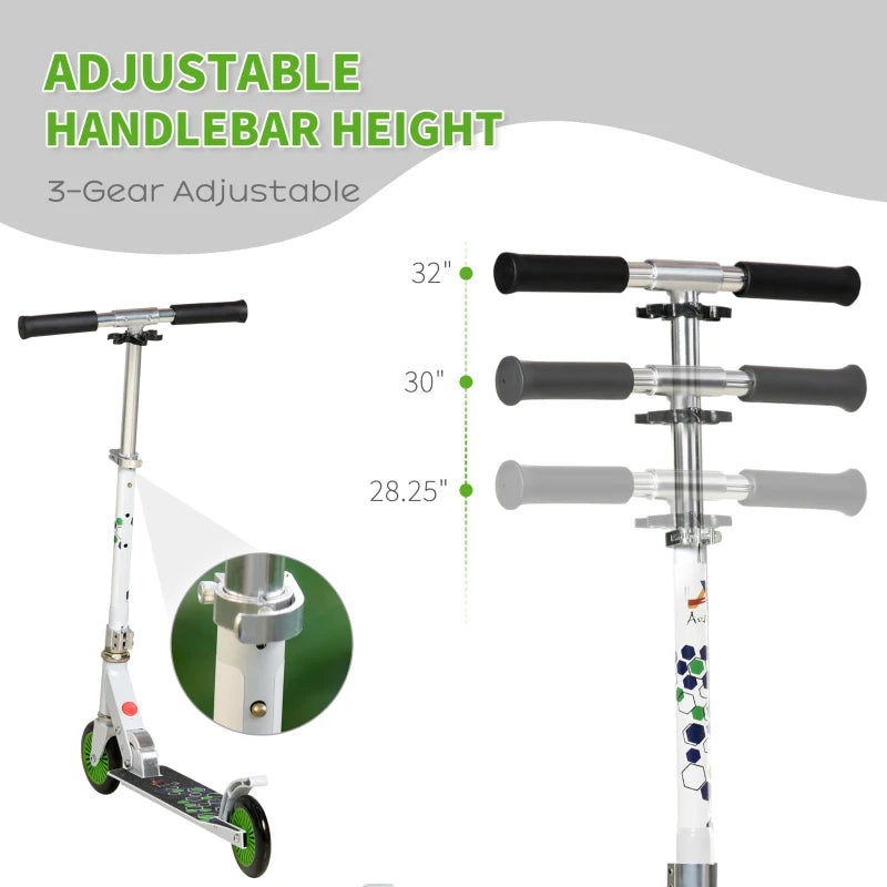 Soozier Foldable Kick Scooter w/ Adjustable Handlebars and Rear Wheel Brake for 14+