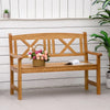 Outsunny 4FT Wooden Garden Bench, Outdoor Patio Loveseat for Yard, Lawn, Porch, Natural