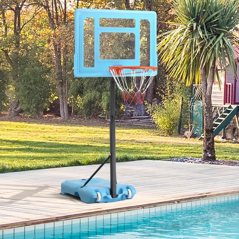 Soozier Portable Basketball Hoop Stand, Height-Adjustable Basketball System with 29'' Backboard and Wheels for Indoor and Outdoor Use