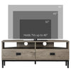 HOMCOM Corner TV Stand, for TV up to 46", Entertainment Center with Open Storage and Drawers, TV Table with Steel Legs, Grey