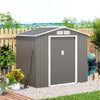 Outsunny 7'x4' Metal Outdoor Shed Organizer & Garden Storage with 4 Vents for Airflow & 2 Easy Sliding Doors - Dark Grey