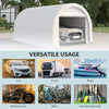 Outsunny 10' x 16' Carport, Heavy Duty Portable Garage / Storage Tent with Large Zippered Door, Anti-UV PE Canopy Cover for Car, Truck, Boat, Motorcycle, Bike, Garden Tools, Outdoor Work, White