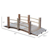 Outsunny 7.5' Wooden Arch Garden Bridge, Safety Rails for Backyard Ponds, Creeks, Streams, Natural