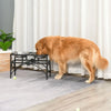 PawHut Elevated Dog Bowl Pet Feeder with Stainless Steel Bowls, Adjustable Platform