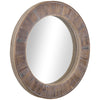 HOMCOM 31" Wall Mirror, Round Mirror for Wall in Living Room, Bedroom, Rustic Brown