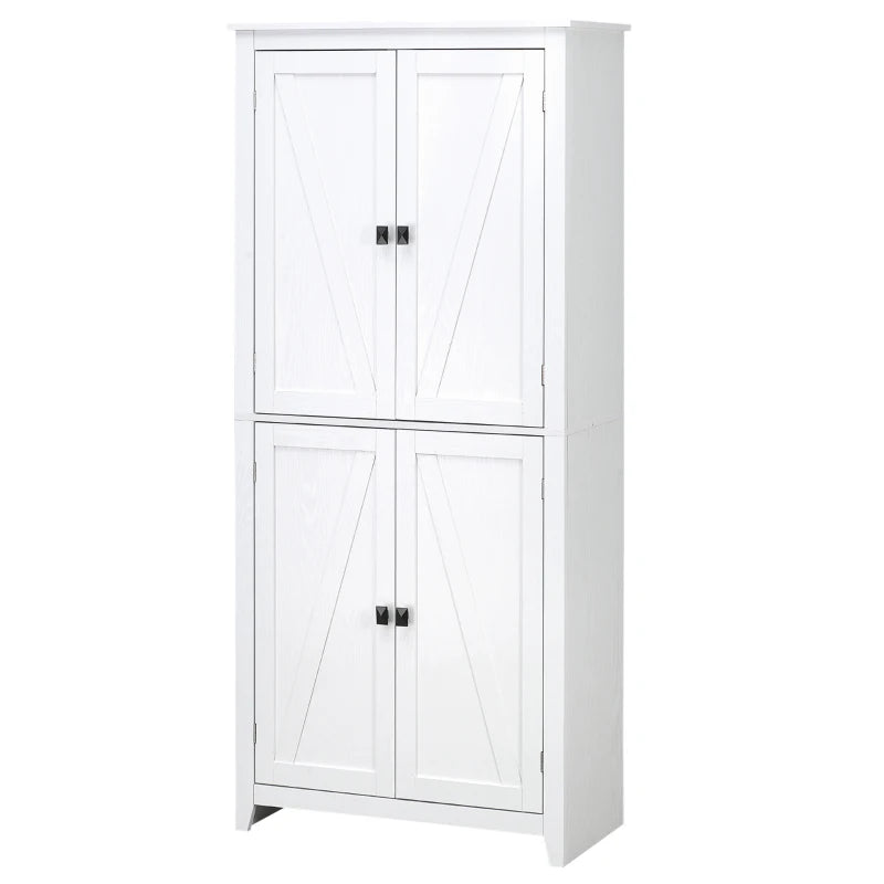 Homcom 72 Freestanding Kitchen Pantry, 4-Door Storage Cabinet