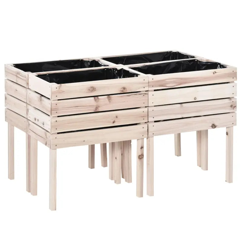 Outsunny 73" x 18" x 32" 3 Tier Raised Garden Bed w/ Three Elevated Planter Box for Vegetables, Herb and Flowers, Coffee
