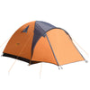 Outsunny Camping Tent for 4 People, Compact Portable Travel Camping Gear with 3 Doors, Outdoor Dome Tent for Backpacking Hiking or Beach with Windows, Carrying Bag, Orange