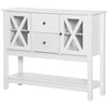 HOMCOM Coffee Bar Cabinet, Sideboard Buffet Cabinet, Kitchen Cabinet with Storage Drawers and Glass Door for Living Room, Entryway, White