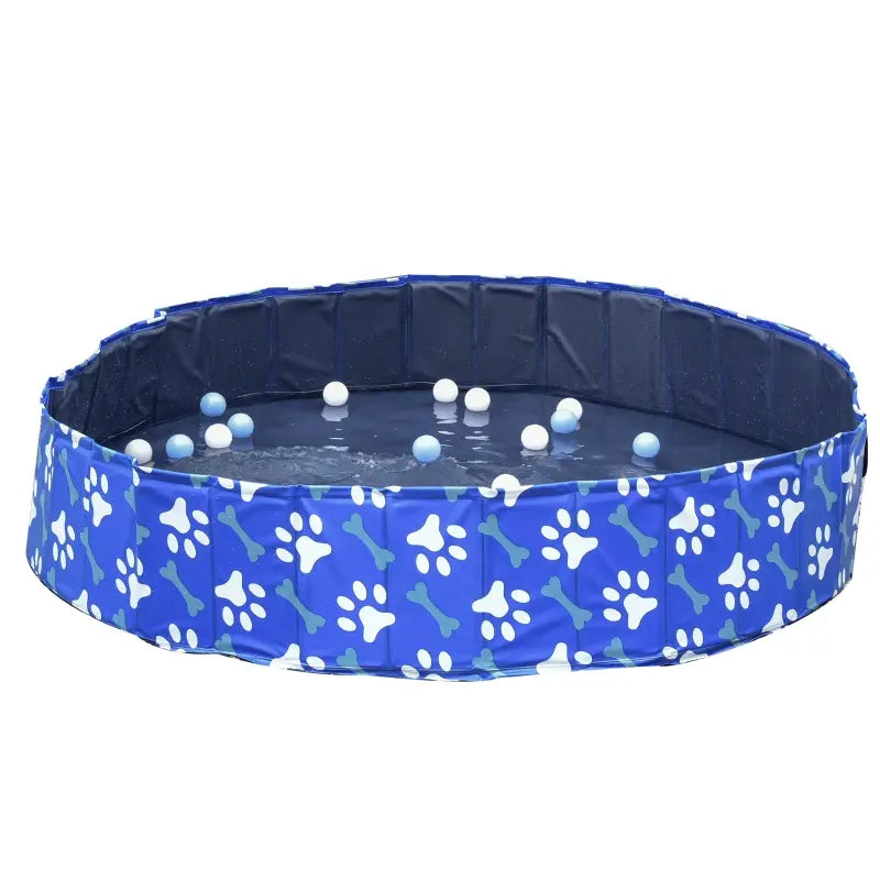 PawHut Foldable PVC Dog Bath Pool Portable Pet Swimming Pool, 55" x 12" Outdoor/Indoor Bath Tub with Nonslip Bottom for Dogs & Cats, Blue