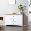 HOMCOM Kitchen Sideboard with Adjustable Shelves, Buffet Cabinet, Coffee Bar Cabinet with 3 Storage Drawers, White