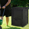 Outsunny Garden Compost Bin 80 Gallon Outdoor Large Capacity Composter Fast Create Fertile Soil Aerating Box, Easy Assembly, Black
