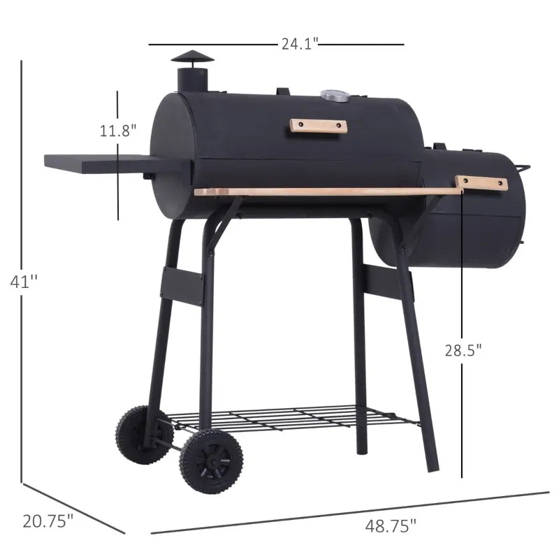 Outsunny 19” Steel Porcelain Portable Outdoor Charcoal Barbecue Grill