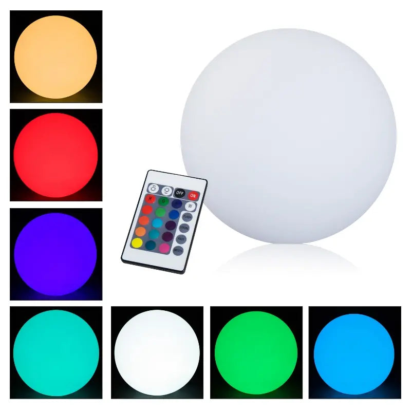 HOMCOM 16" RGB Waterproof Rechargeable Adjustable Color Changing Ball with Remote Control