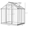 Outsunny 6' L x 6' W Walk-In Polycarbonate Greenhouse with Roof Vent for Ventilation & Rain Gutter, Hobby Greenhouse for Winter