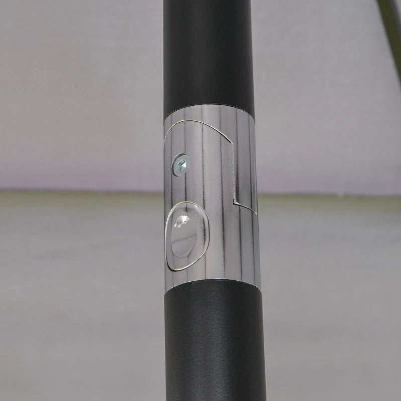 Outsunny 9' 3-Tier Patio Umbrella, Outdoor Market Umbrella with Crank and Push Button Tilt for Deck, Backyard and Lawn, Dark Grey