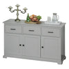 HOMCOM Buffet Storage Cabinet for Kitchen Dining Room Entryway with 2 Cabinets and 3 Drawers, Adjustable Shelves - Grey