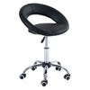 HOMCOM Swivel Medical Salon Stool with Back Support, Rolling Office Drafting Chair with Adjustable Height, PU Leather Surface and Wheels, Black