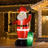 Outsunny 6ft Inflatable Christmas Guitar-playing Santa Claus with Musical Notes Beard, Blow-Up Outdoor LED Yard Display