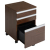 HOMCOM 3-Drawer Mobile File Cabinet Office Filing Cabinet Rolling End Organizer 23.25", Brown