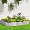 Outsunny 8x3x1ft Raised Garden Bed, Outdoor Garden Boxes, Large Metal Planter Box with Open Bottom and Gloves for Vegetables Flowers Herbs, White