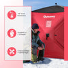 Outsunny 2 Person Ice Fishing Shelter, Waterproof Oxford Fabric Portable Pop-up Ice Tent with Bag for Outdoor Fishing, Red