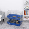 PawHut Guinea Pig Cage with Tray, Small Animal Habitat, Metal Wire Chinchilla Cage, Hedgehog Cage, Pet Ferret Cage with Wheels & Storage Shelf, Little Critter Cage