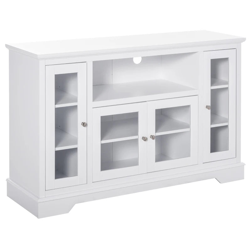 HOMCOM Sideboard Buffet Cabinet with Storage, Kitchen Cabinet Coffee Bar Cabinet with Glass Doors for Living Room, Kitchen, White