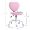 HOMCOM Heart Shaped Back Design Office Chair with Adjustable Height and 360 Swivel Castor Wheels - Pink