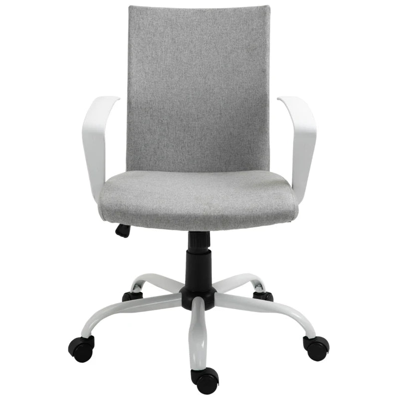 Vinsetto White, Mid-Back Home Office Chair Adjustable Height