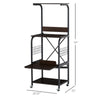 HOMCOM Kitchen Cart Rolling Microwave Stand Utility Baker's Rack Cart 4-Tier Storage Shelf on Wheels with Side Wire Grids, Black