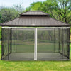 Outsunny Universal Replacement Mesh Sidewall Netting for 13' x 13' Gazebos and Canopy Tents with Zippers, (Sidewall Only) Black