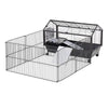 PawHut Small Animal Playpen/Small Animal Cage with More Access to Pet & Love Animal, Guinea Pig Cage, Hedgehog Cage with Water Bottle, Water Bowl, Small Animal House & Habitat, Accessories, 47" L