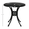 Outsunny Foldable Dining Table, Square Wood Side Table, Portable Bistro Table with Umbrella Hole for Outdoor Patio, Garden or Backyard, White