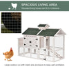 PawHut Wooden Chicken Coop Chicken House with Removable Waste Tray and Rabbit Hutch with Ventilated Poultry Cage 71", White