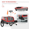ShopEZ USA Dog Bike Trailer 2-in-1 Travel Dog Stroller, Small Pet Bicycle Cart Carrier with Universal Coupler, Safety Leash, and Easy Fold Design, Red