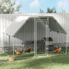 PawHut 12' Metal Chicken Coop Run with Roof, Walk-In Chicken Coop Fence, Chicken House Chicken Cage Outdoor Chicken Pen Hen House